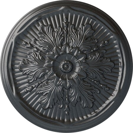 Ekena Millwork Luton Ceiling Medallion (Fits Canopies up to 3 1/2"), Hand-Painted Pewter, 21"OD x 2"P CM21LUPES